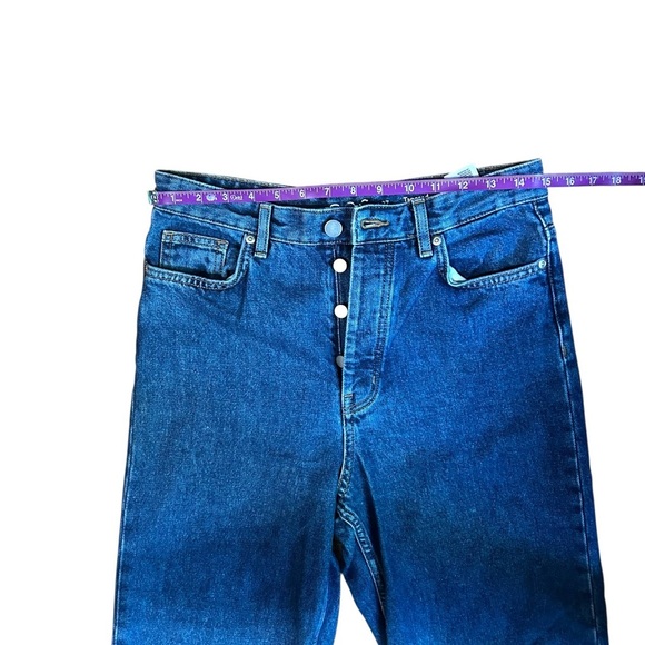 COS Tapered High Waisted Jeans Ankle Length Size 27 Medium Wash Button Fly - Picture 6 of 11